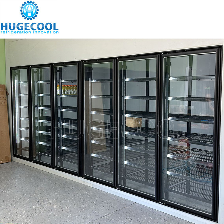 display walk in cooler freezer with electric heater glass door